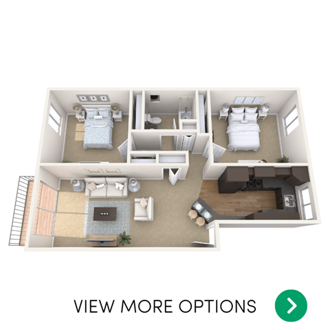 2 bedroom apartment floor plans in East Lansing, MI near Michigan State University | Collingwood Apartments